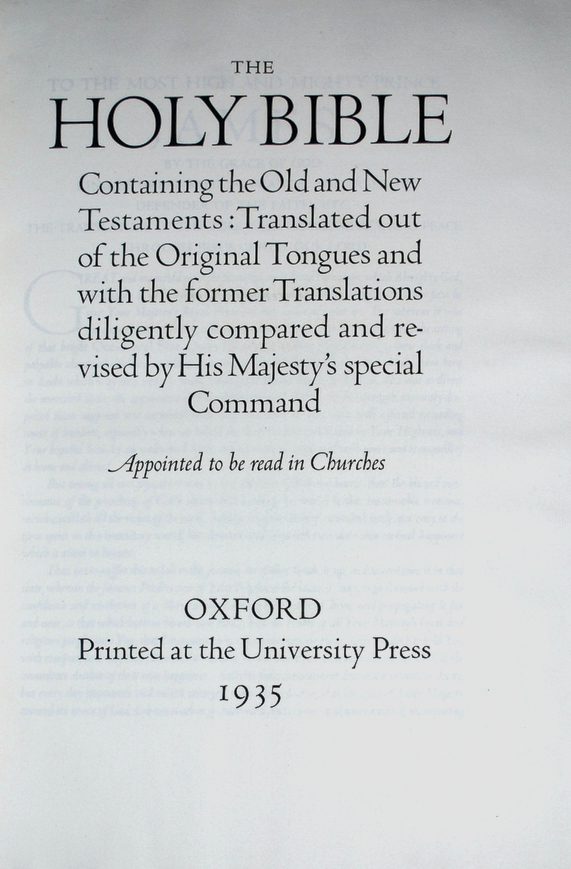Title Page of the Oxford Bible
